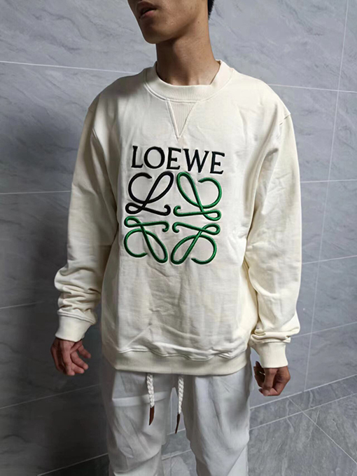 ロエベ 23FWクラシックビッグロゴ刺繍ラウンドネックスウェットシャツ