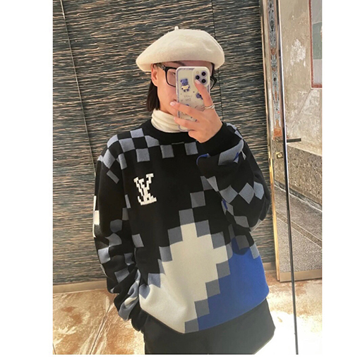 ルイヴィトン  フェア島柄クルーネックプルオーバーセーター