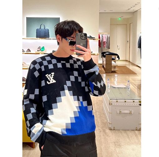 ルイヴィトン  フェア島柄クルーネックプルオーバーセーター