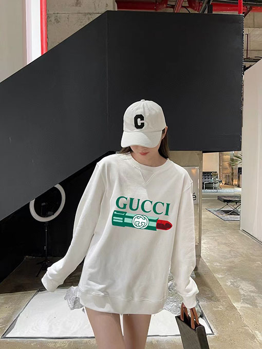 グッチ リップスティック ロゴプリント　スウェットTシャツ  