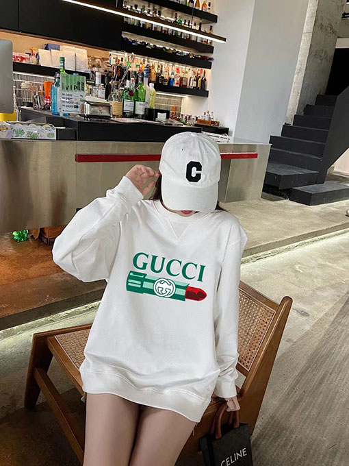 グッチ リップスティック ロゴプリント　スウェットTシャツ  