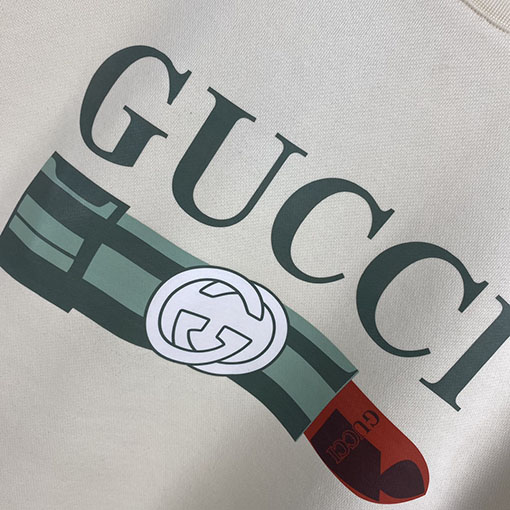グッチ リップスティック ロゴプリント　スウェットTシャツ  