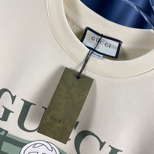 グッチ リップスティック ロゴプリント　スウェットTシャツ  
