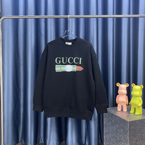 グッチ リップスティック ロゴプリント　スウェットTシャツ  