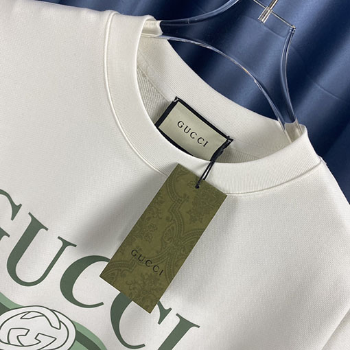 グッチ リップスティック ロゴプリント　スウェットTシャツ  