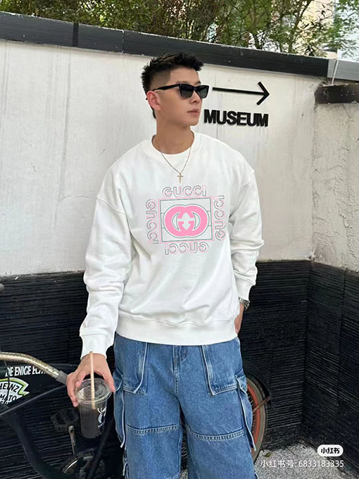 グッチ ダブルG文字プリントスウェットTシャツ  