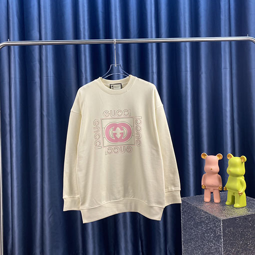グッチ ダブルG文字プリントスウェットTシャツ  