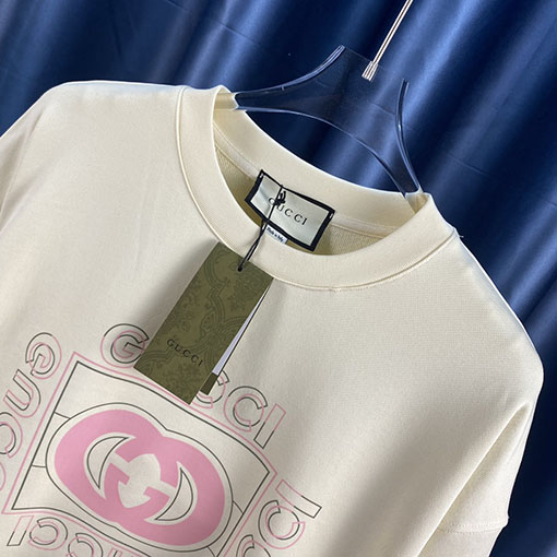 グッチ ダブルG文字プリントスウェットTシャツ  