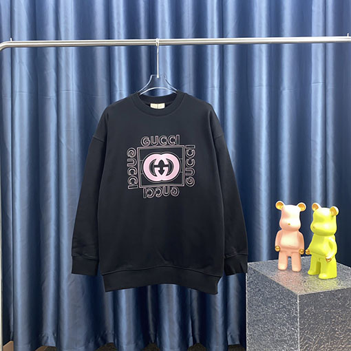 グッチ ダブルG文字プリントスウェットTシャツ  