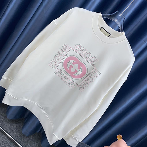 グッチ ダブルG文字プリントスウェットTシャツ  