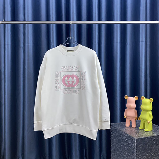 グッチ ダブルG文字プリントスウェットTシャツ  