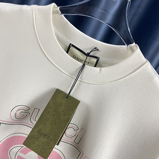 グッチ ダブルG文字プリントスウェットTシャツ  