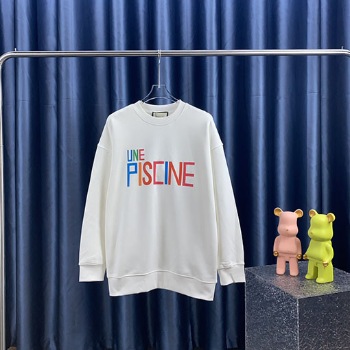 グッチ コットンプリントクルーネックスウェット