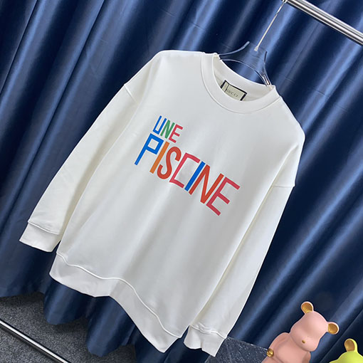 グッチ コットンプリントクルーネックスウェット