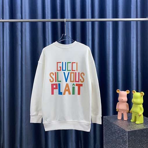 グッチ コットンプリントクルーネックスウェット