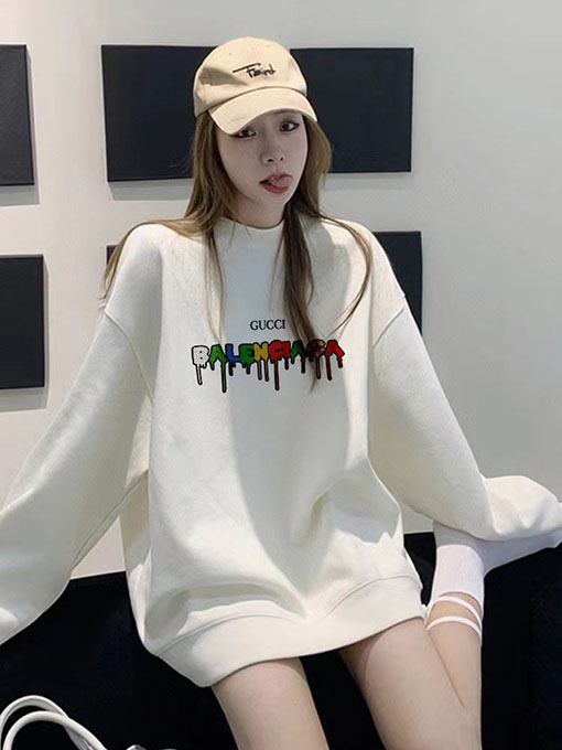 グッチxバレンシアガ 秋冬モデル Balenciaga コラボ プリント ラウンドネック スウェット