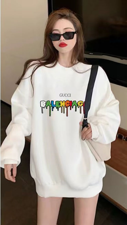 グッチxバレンシアガ 秋冬モデル Balenciaga コラボ プリント ラウンドネック スウェット