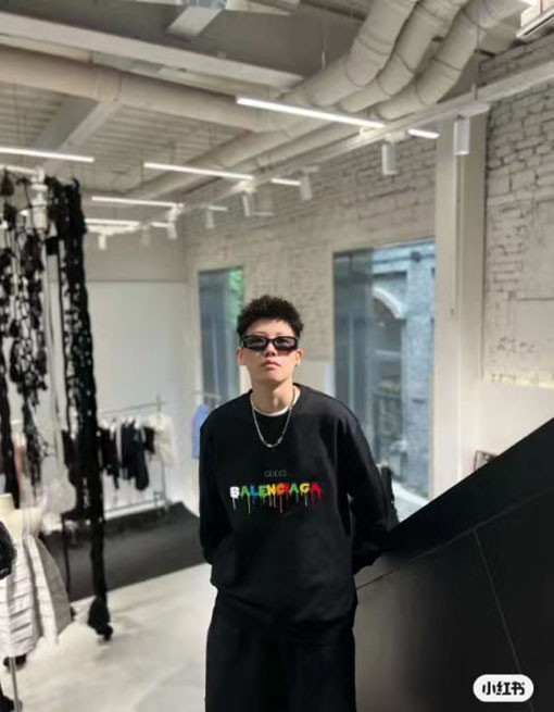 グッチxバレンシアガ 秋冬モデル Balenciaga コラボ プリント ラウンドネック スウェット