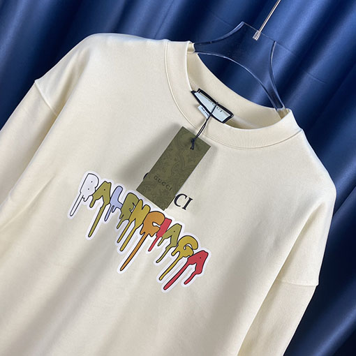 グッチxバレンシアガ 秋冬モデル Balenciaga コラボ プリント ラウンドネック スウェット
