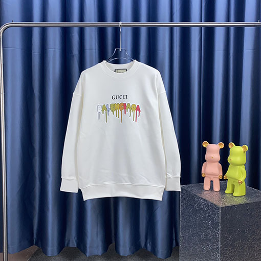 グッチxバレンシアガ 秋冬モデル Balenciaga コラボ プリント ラウンドネック スウェット