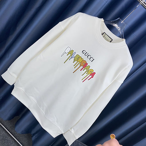グッチxバレンシアガ 秋冬モデル Balenciaga コラボ プリント ラウンドネック スウェット