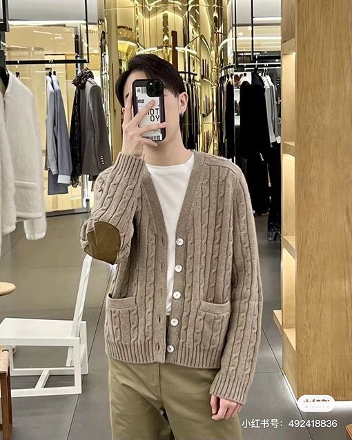 セリーヌ カシミアツイストカーディガン
