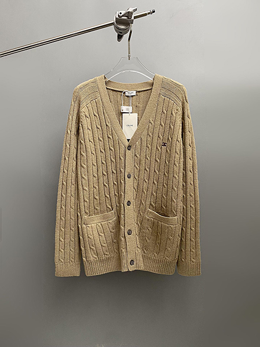 セリーヌ カシミアツイストカーディガン