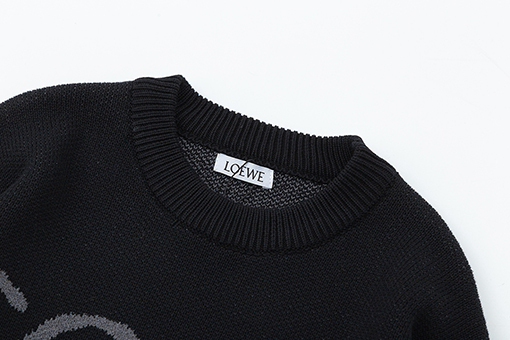 ロエベ  ロゴ刺繍ニットクルーネックプルオーバーセーター