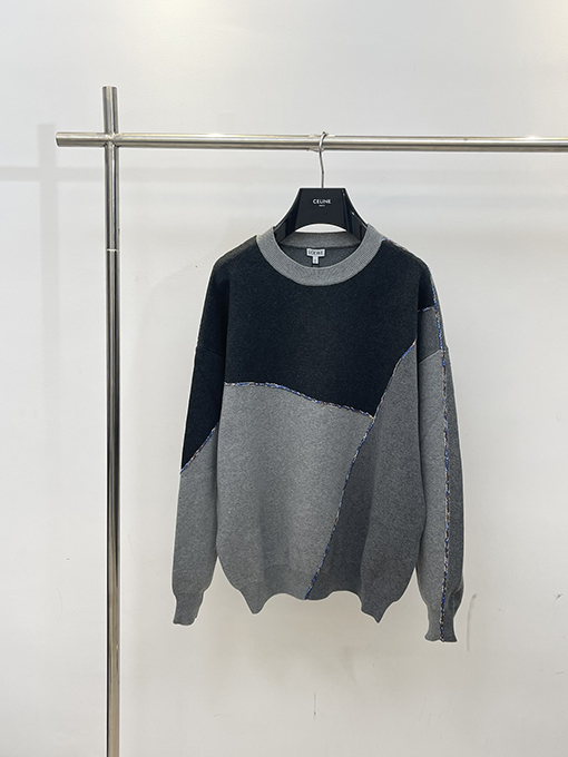 ロエベ 23FW 不規則なパッチワークセーター