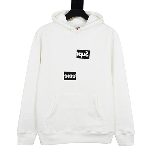 Supreme CDG Split Box Logo Sweatshirt パッチ パーカー 起毛 フード パーカー