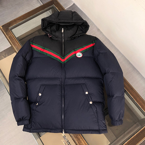 グッチ 帽子取り外し可能なメンズ ダウン ジャケット
