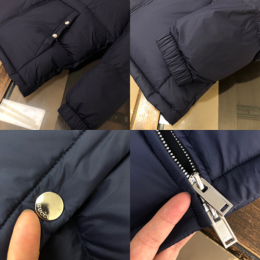 グッチ 帽子取り外し可能なメンズ ダウン ジャケット