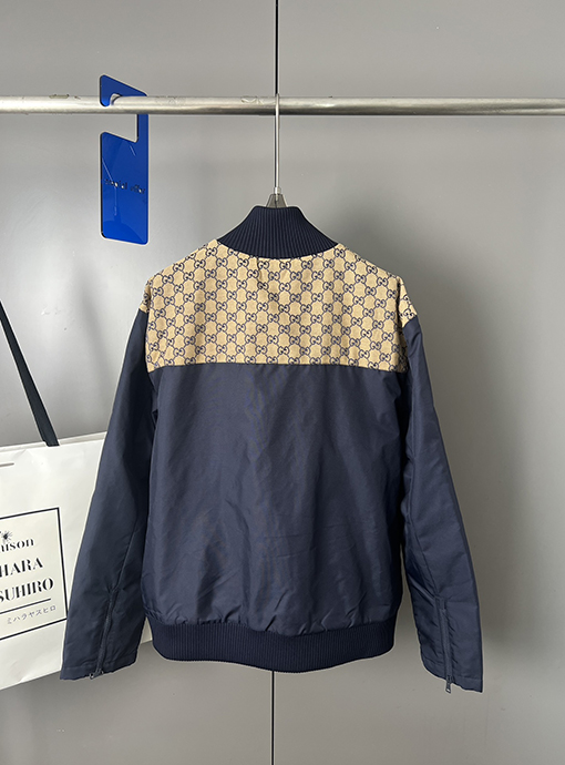 グッチ 長袖スタンドカラーコットンコート
