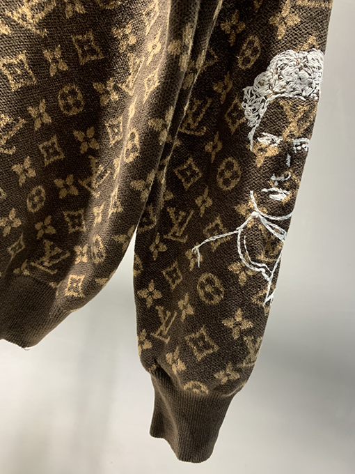ルイヴィトン 新作 Monogram グラフィティ 刺繍 ラウンドネックセーター