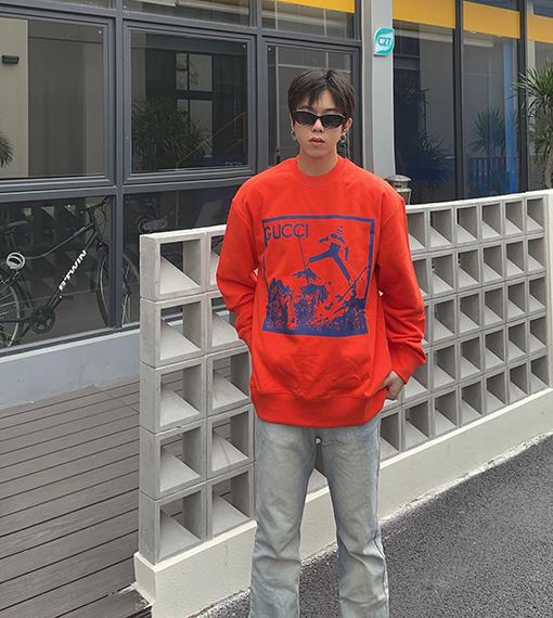 グッチ 最新のスキークルーネックパーカー