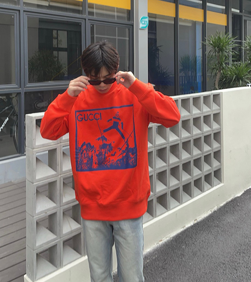 グッチ 最新のスキークルーネックパーカー