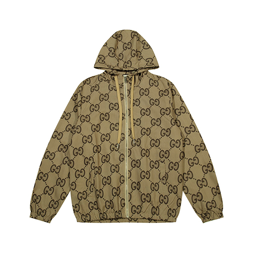 グッチ フードつき ダブルG フルジップ ジャケット 薄手アウター