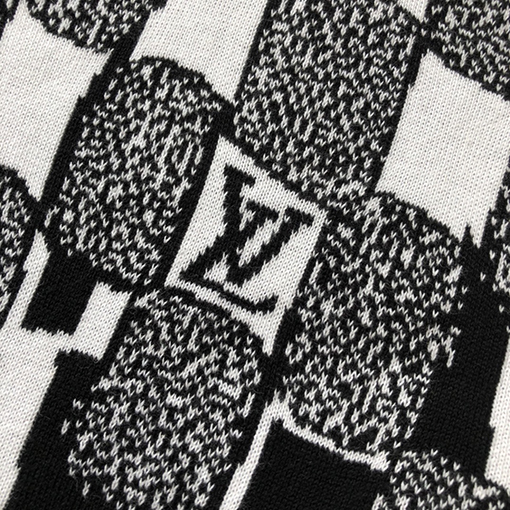 ルイヴィトン オーバーフィットジャカールニットのカジュアルフードTシャツ