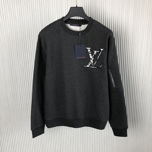 ルイヴィトン   LVロゴ刺繍スウェットTシャツ   裏起毛