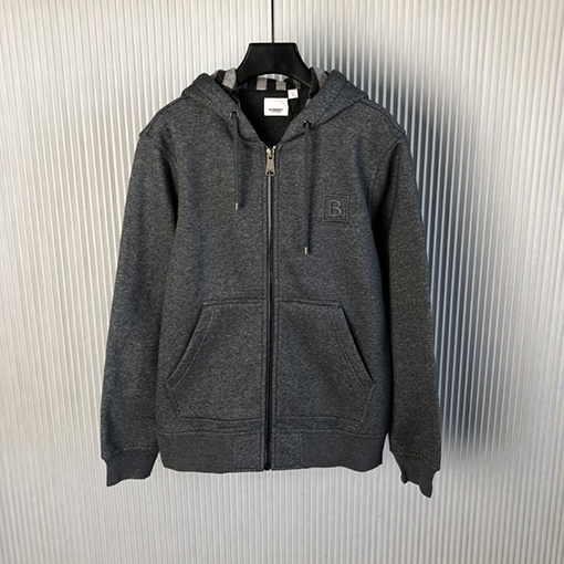 バーバリー チェック フード Bロゴ刺繡 ジップアップ ジャケット 4色