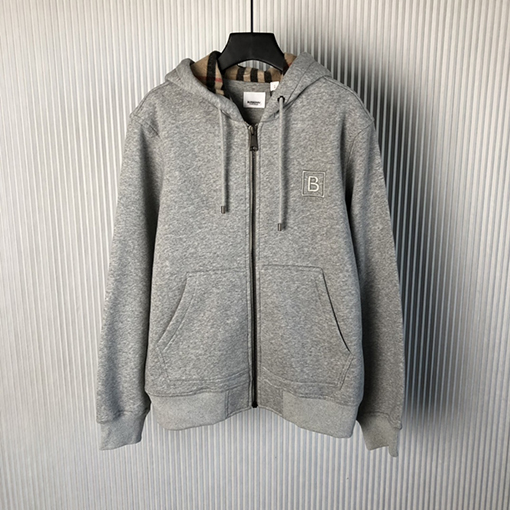 バーバリー チェック フード Bロゴ刺繡 ジップアップ ジャケット 4色