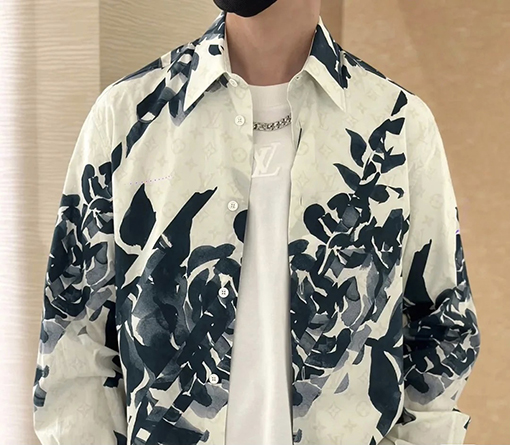 ルイヴィトン フラワー長袖シャツ Monogramプリント