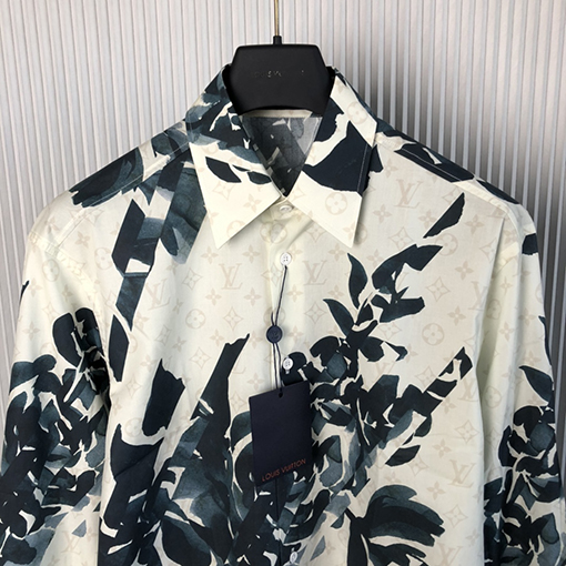 ルイヴィトン フラワー長袖シャツ Monogramプリント