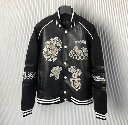 ルイヴィトン  1854音楽シンボルベースボール服·ツイードパッチコート