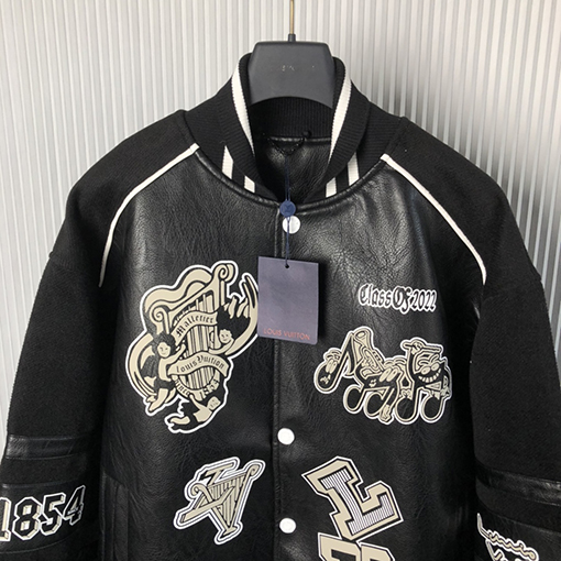 ルイヴィトン  1854音楽シンボルベースボール服·ツイードパッチコート