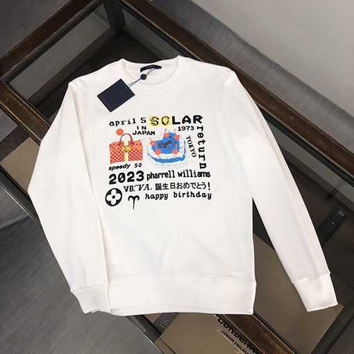 ルイヴィトン 要素プリントクルーネックパーカー