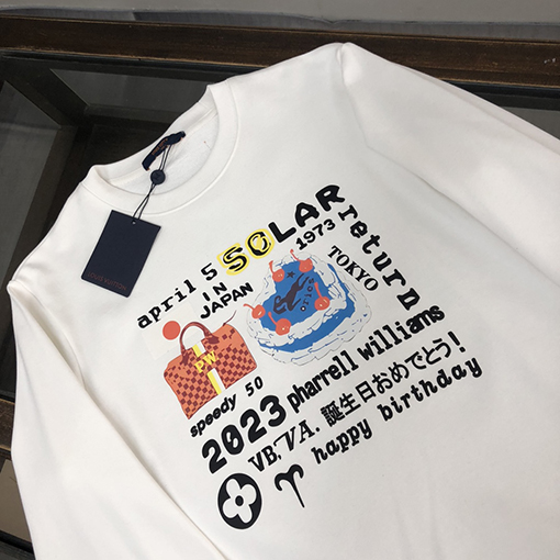 ルイヴィトン 要素プリントクルーネックパーカー
