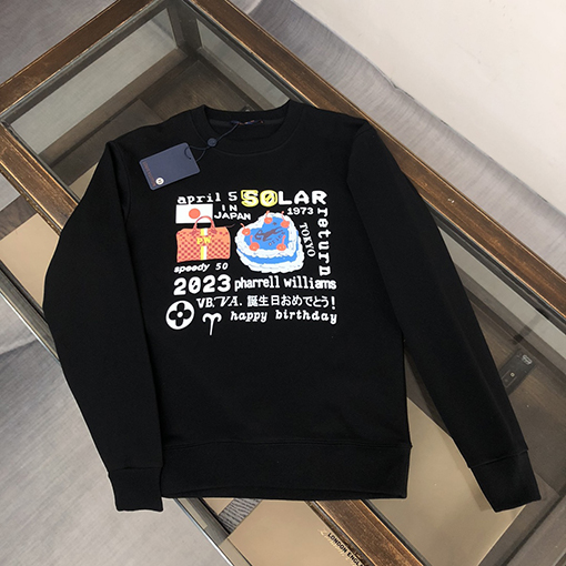 ルイヴィトン 要素プリントクルーネックパーカー