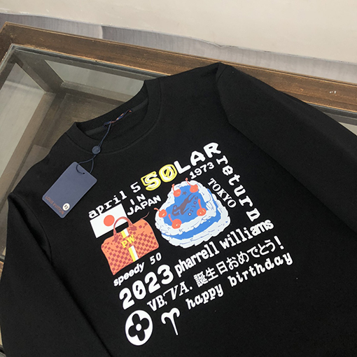 ルイヴィトン 要素プリントクルーネックパーカー