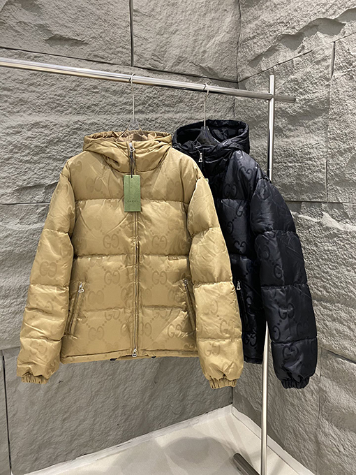 グッチ  最新フルプリントジャカード ダウン ジャケット